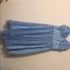 Unique vintage strapless blue party dress